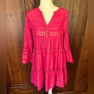 New Fuchsia Tiered Dress from Elan - Size M